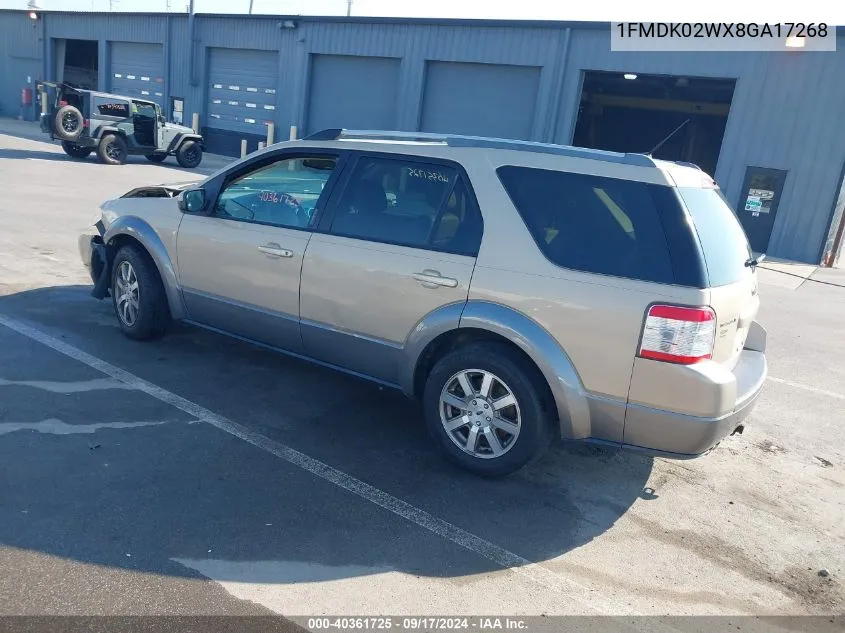 1FMDK02WX8GA17268 2008 Ford Taurus X Sel