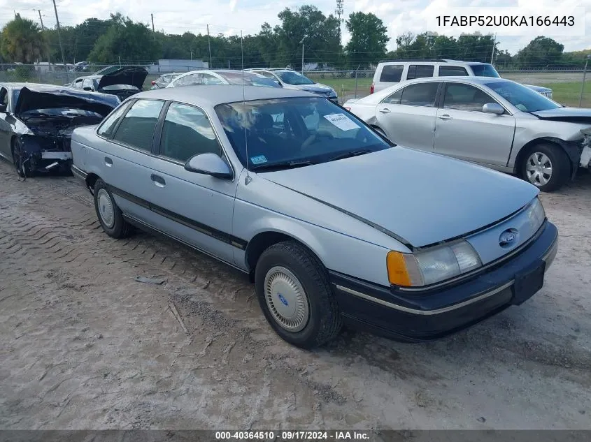 1FABP52U0KA166443 1989 Ford Taurus Gl