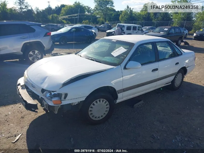 1992 Ford Taurus L VIN: 1FALP50U3NA249358 Lot: 39781916