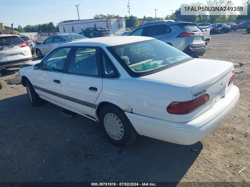 1992 Ford Taurus L VIN: 1FALP50U3NA249358 Lot: 39781916