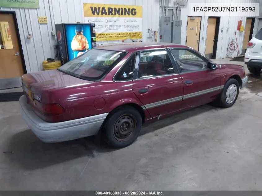 1FACP52U7NG119593 1992 Ford Taurus Gl