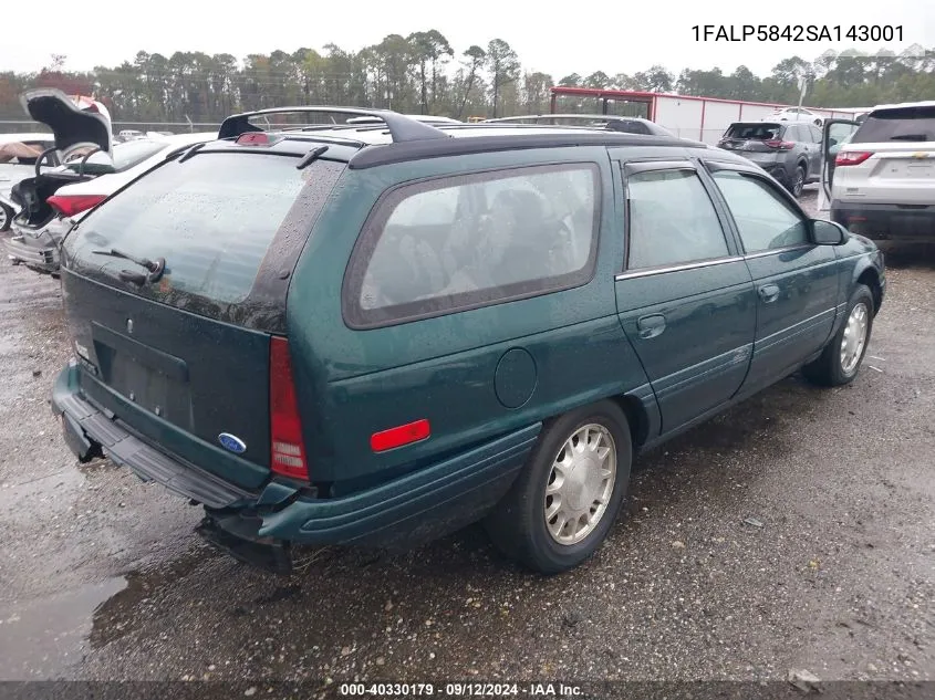 1995 Ford Taurus Lx VIN: 1FALP5842SA143001 Lot: 40330179