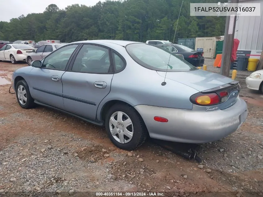 1997 Ford Taurus Gl VIN: 1FALP52U5VA316037 Lot: 40351184