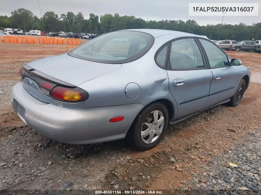 1997 Ford Taurus Gl VIN: 1FALP52U5VA316037 Lot: 40351184