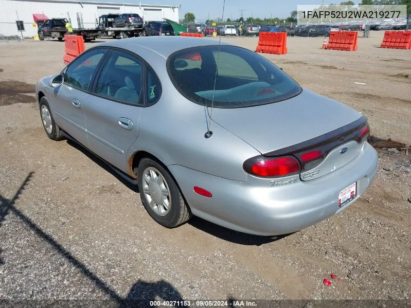 1998 Ford Taurus Lx/Se VIN: 1FAFP52U2WA219277 Lot: 40271153