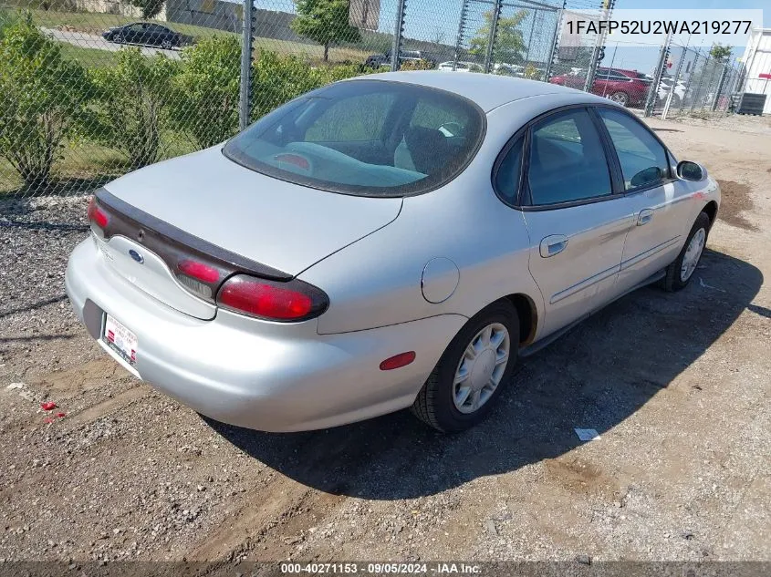 1998 Ford Taurus Lx/Se VIN: 1FAFP52U2WA219277 Lot: 40271153