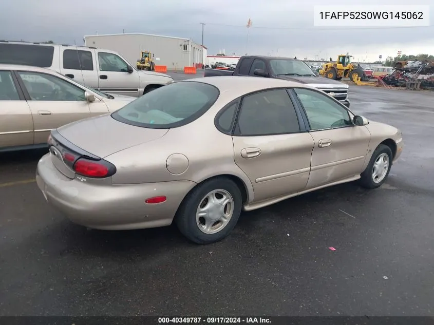 1998 Ford Taurus Lx/Se VIN: 1FAFP52S0WG145062 Lot: 40349787