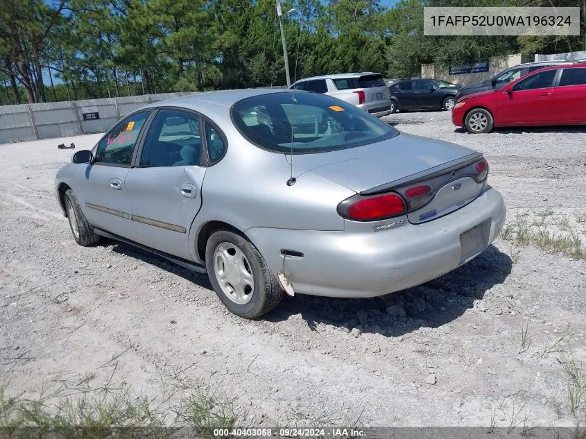 1998 Ford Taurus Lx/Se VIN: 1FAFP52U0WA196324 Lot: 40403058