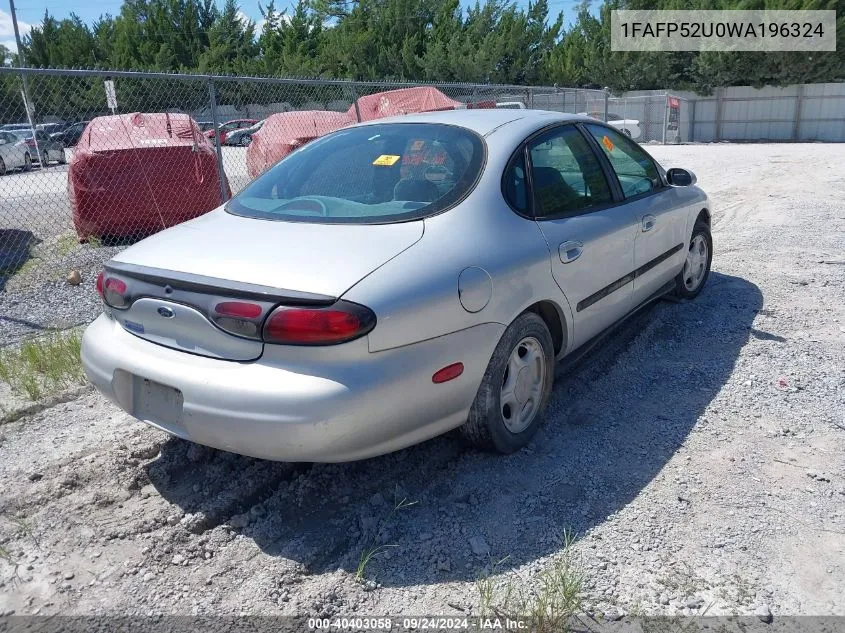 1998 Ford Taurus Lx/Se VIN: 1FAFP52U0WA196324 Lot: 40403058