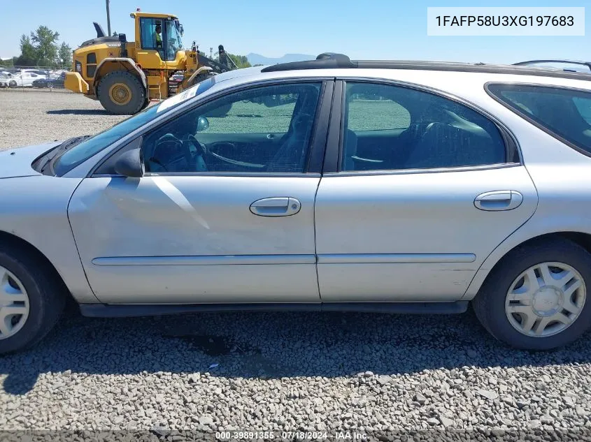 1999 Ford Taurus Se VIN: 1FAFP58U3XG197683 Lot: 39891355