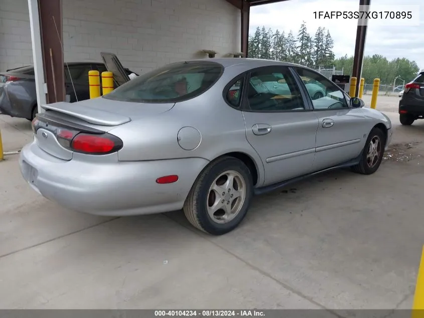 1999 Ford Taurus Se/Se-Ne VIN: 1FAFP53S7XG170895 Lot: 40104234