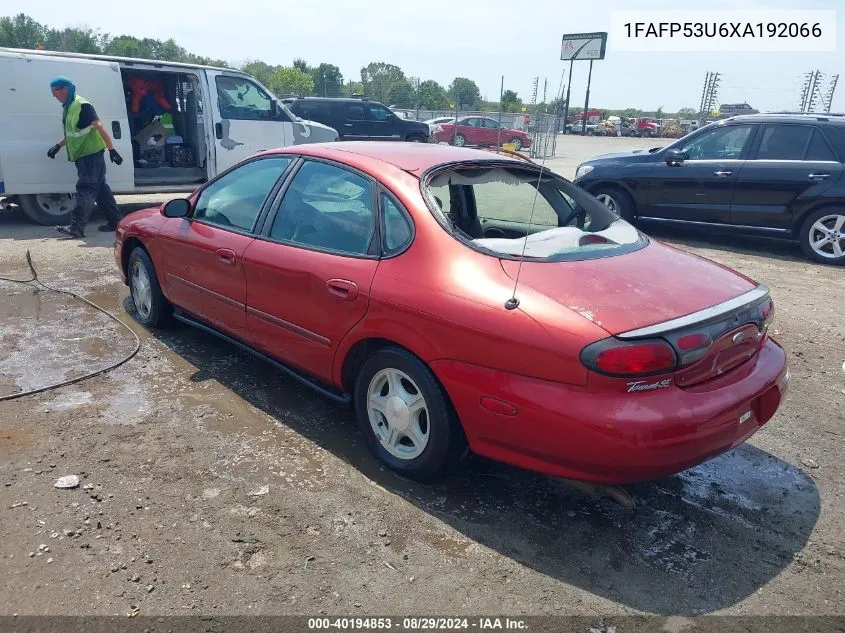 1999 Ford Taurus Se/Se-Ne VIN: 1FAFP53U6XA192066 Lot: 40194853