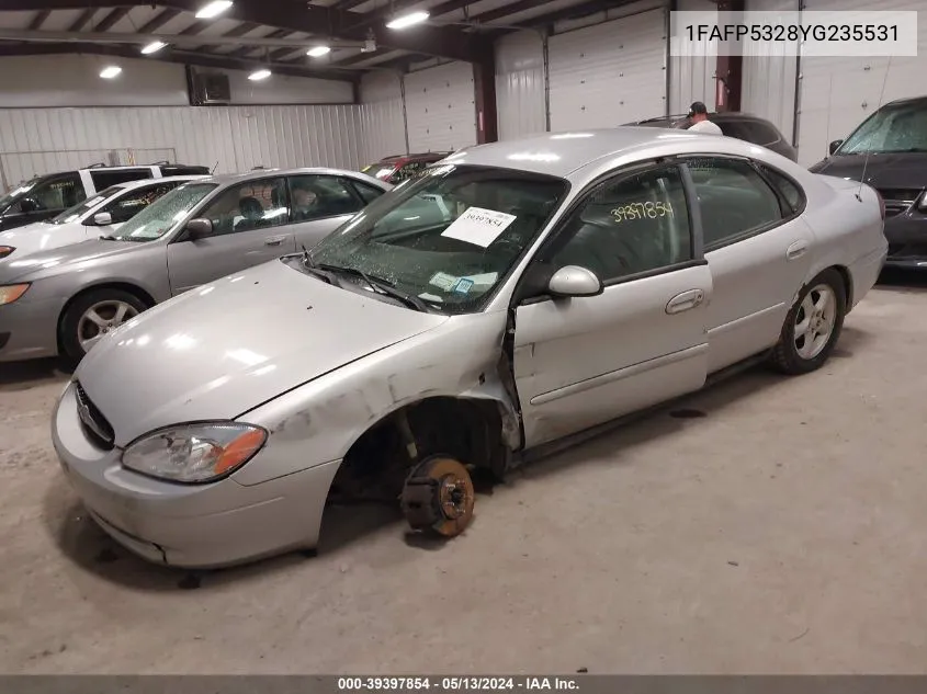 2000 Ford Taurus Se VIN: 1FAFP5328YG235531 Lot: 39397854