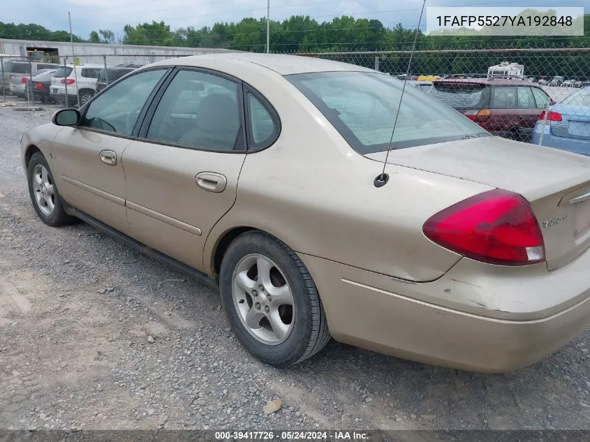 2000 Ford Taurus Ses VIN: 1FAFP5527YA192848 Lot: 39417726