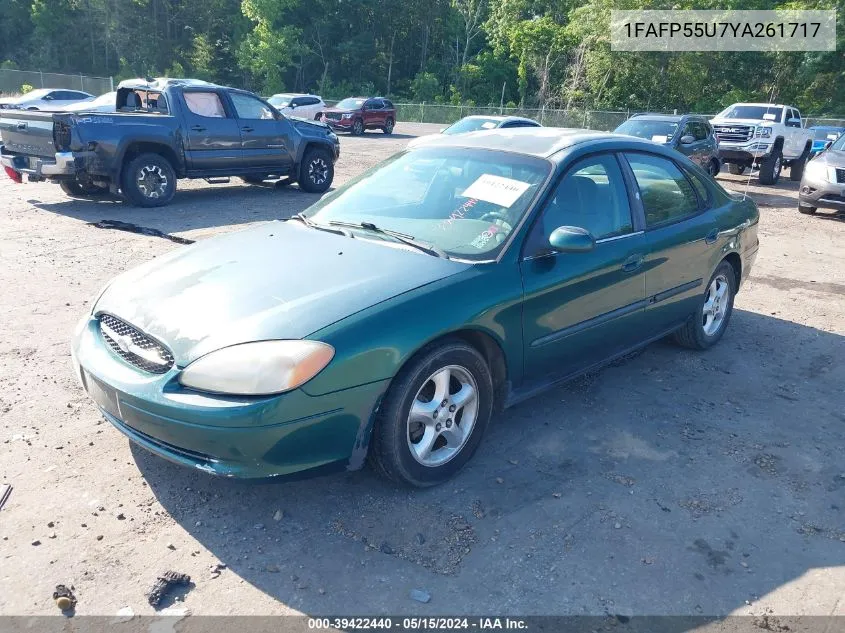 2000 Ford Taurus Ses VIN: 1FAFP55U7YA261717 Lot: 39422440