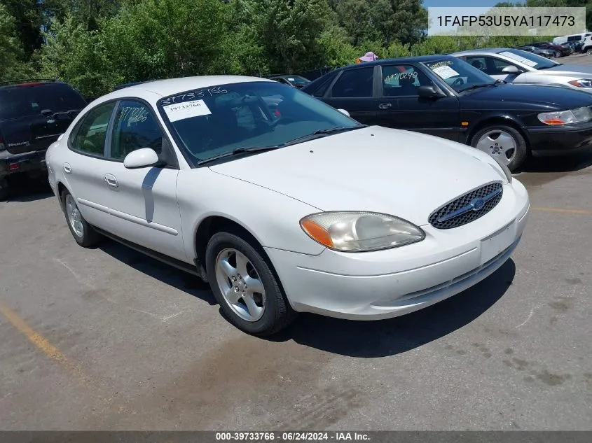 2000 Ford Taurus Se VIN: 1FAFP53U5YA117473 Lot: 39733766