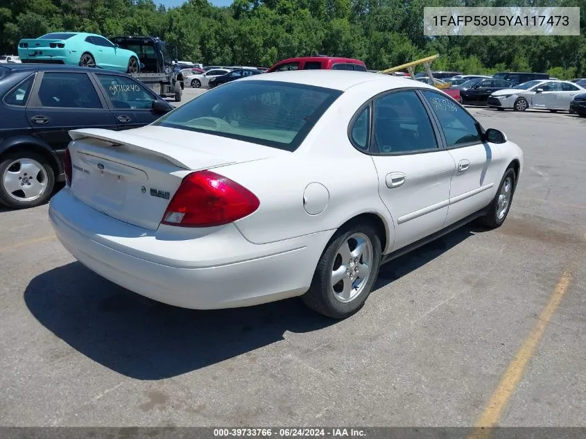 2000 Ford Taurus Se VIN: 1FAFP53U5YA117473 Lot: 39733766