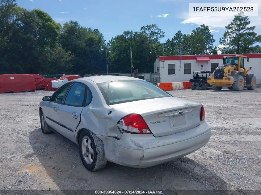 2000 Ford Taurus Ses VIN: 1FAFP55U9YA262528 Lot: 39954624