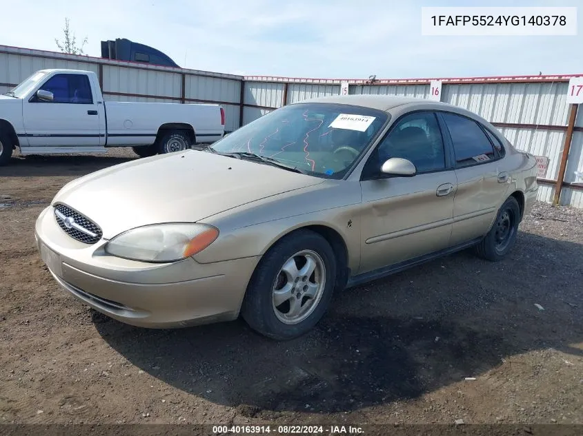 1FAFP5524YG140378 2000 Ford Taurus Ses