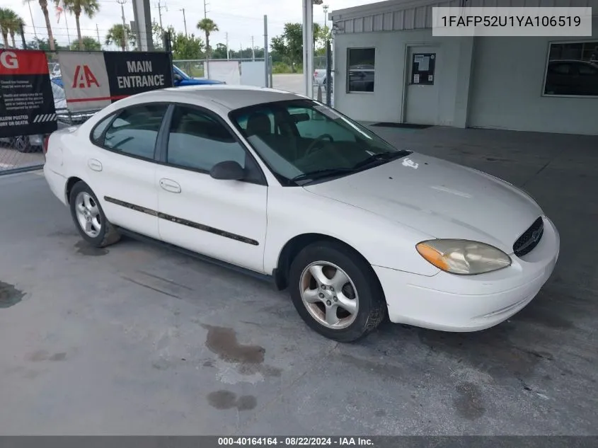 2000 Ford Taurus Lx VIN: 1FAFP52U1YA106519 Lot: 40164164