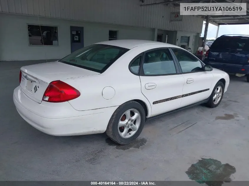 2000 Ford Taurus Lx VIN: 1FAFP52U1YA106519 Lot: 40164164