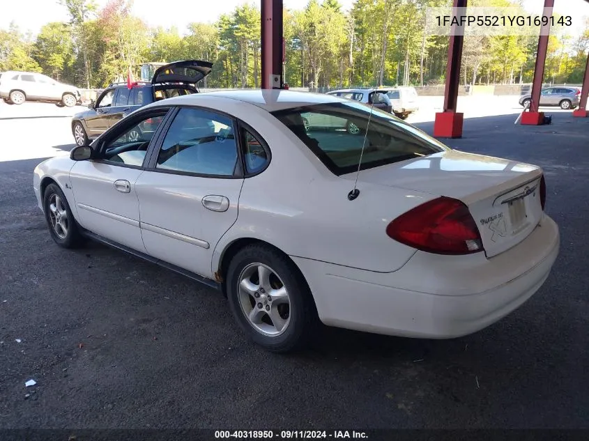 2000 Ford Taurus Ses VIN: 1FAFP5521YG169143 Lot: 40318950