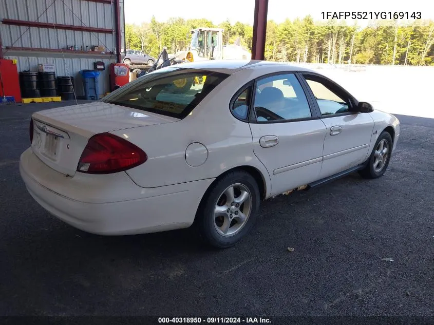 2000 Ford Taurus Ses VIN: 1FAFP5521YG169143 Lot: 40318950