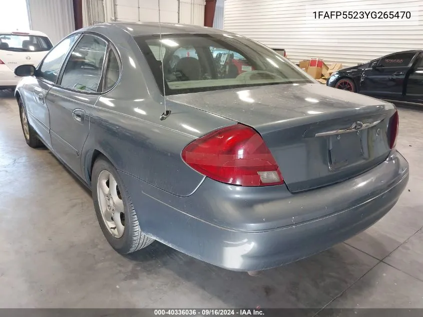 2000 Ford Taurus Ses VIN: 1FAFP5523YG265470 Lot: 40336036