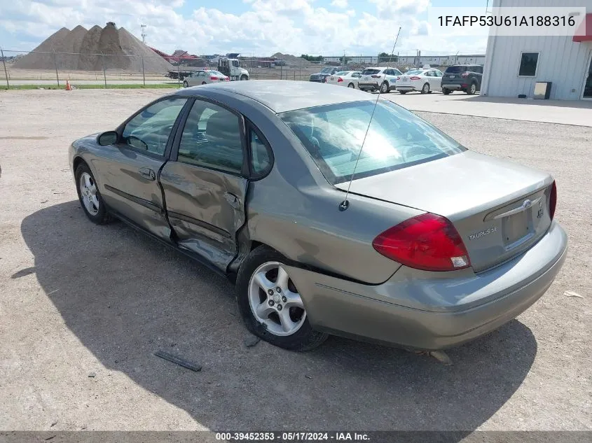 2001 Ford Taurus Se VIN: 1FAFP53U61A188316 Lot: 39452353