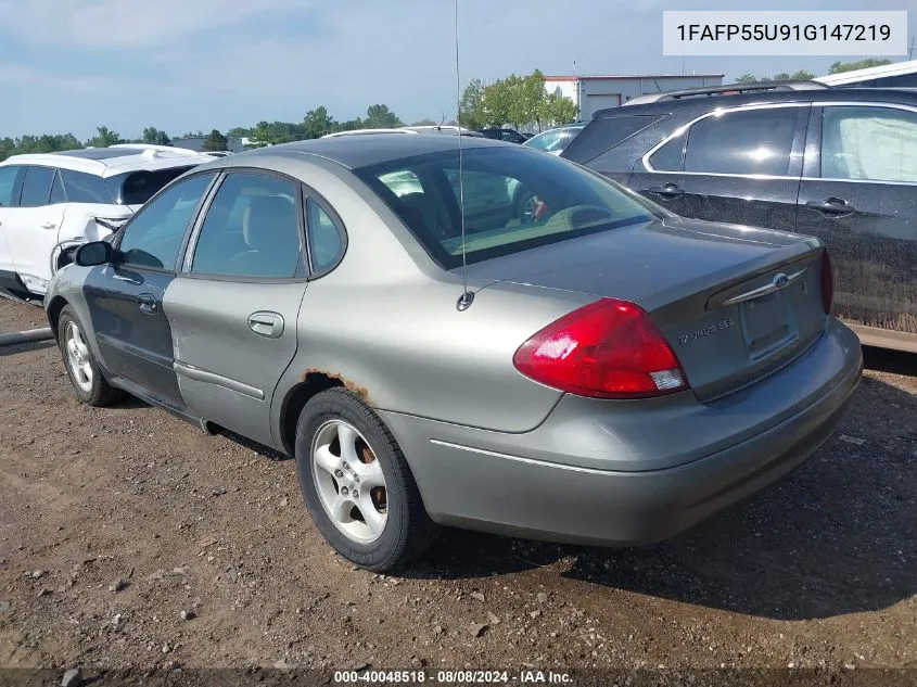 2001 Ford Taurus Ses VIN: 1FAFP55U91G147219 Lot: 40048518