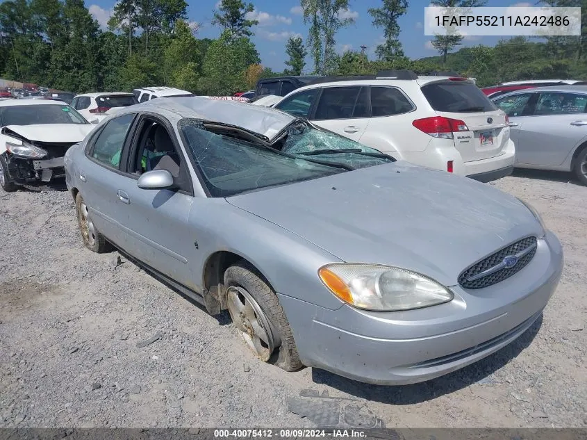 2001 Ford Taurus Ses VIN: 1FAFP55211A242486 Lot: 40075412