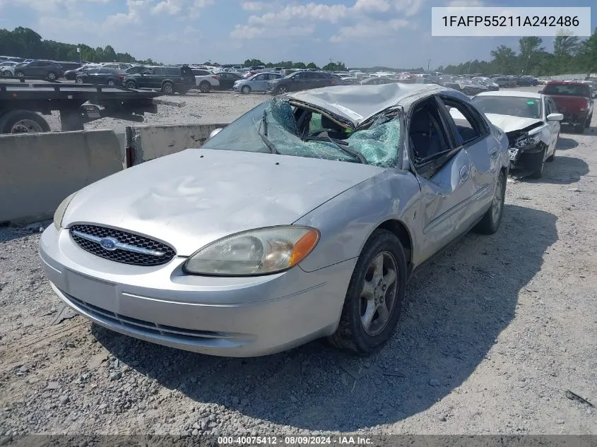 2001 Ford Taurus Ses VIN: 1FAFP55211A242486 Lot: 40075412