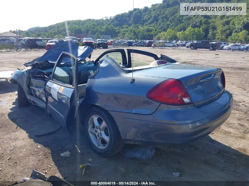 2001 Ford Taurus Se VIN: 1FAFP53U21G151499 Lot: 40084019