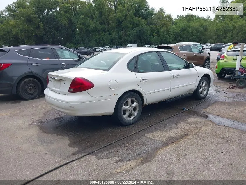 2001 Ford Taurus Ses VIN: 1FAFP55211A262382 Lot: 40125000