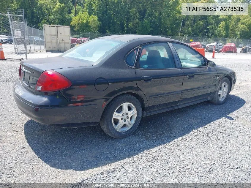 2001 Ford Taurus Sel VIN: 1FAFP56S51A278535 Lot: 40175483