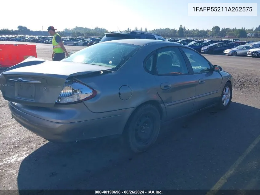 2001 Ford Taurus Ses VIN: 1FAFP55211A262575 Lot: 40190698