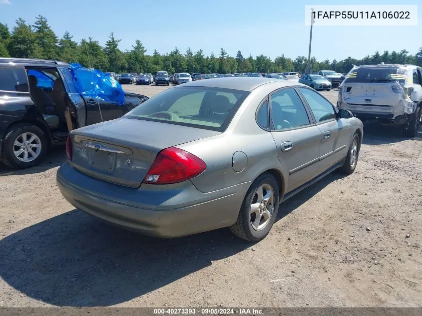 2001 Ford Taurus Ses VIN: 1FAFP55U11A106022 Lot: 40273393