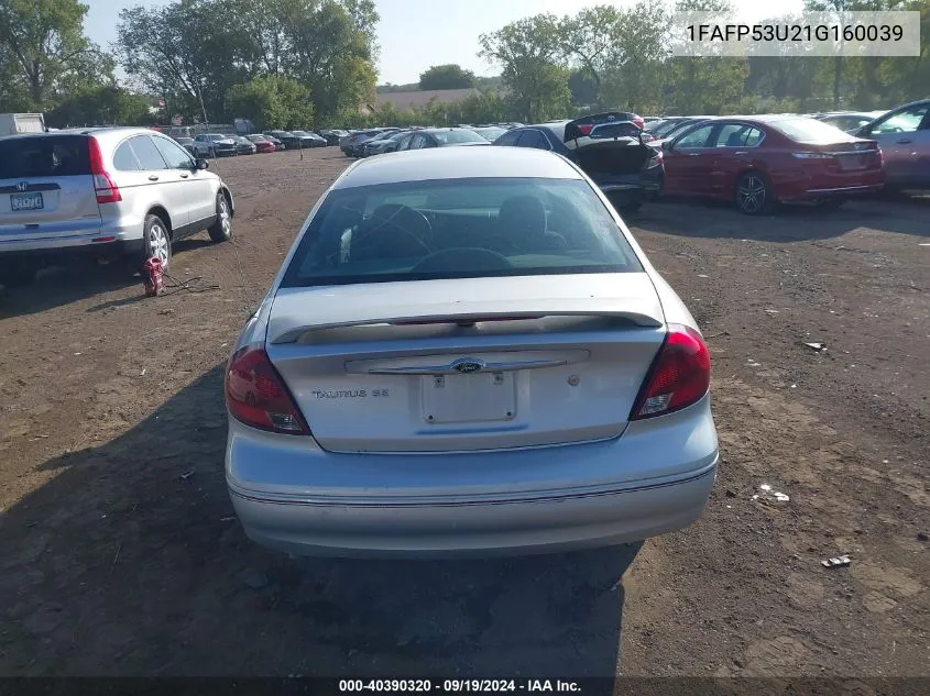 2001 Ford Taurus Se VIN: 1FAFP53U21G160039 Lot: 40390320