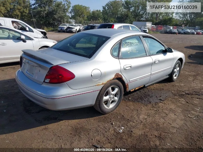 2001 Ford Taurus Se VIN: 1FAFP53U21G160039 Lot: 40390320