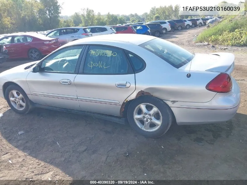 2001 Ford Taurus Se VIN: 1FAFP53U21G160039 Lot: 40390320