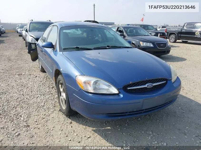 2002 Ford Taurus Se VIN: 1FAFP53U22G213646 Lot: 12069658