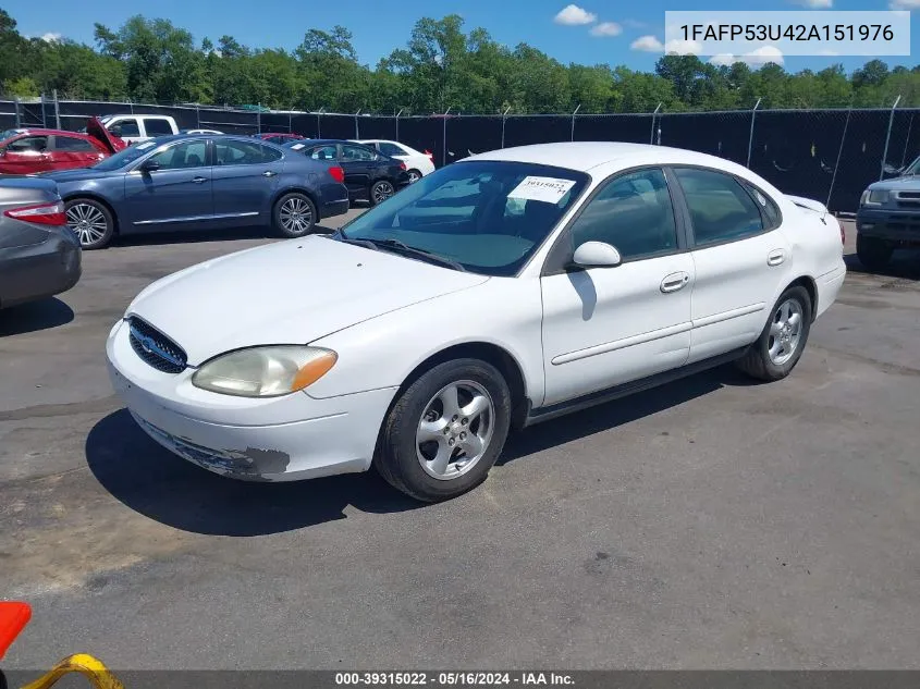 2002 Ford Taurus Se VIN: 1FAFP53U42A151976 Lot: 39315022