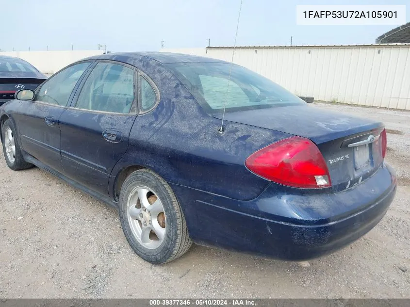 2002 Ford Taurus Se VIN: 1FAFP53U72A105901 Lot: 39377346