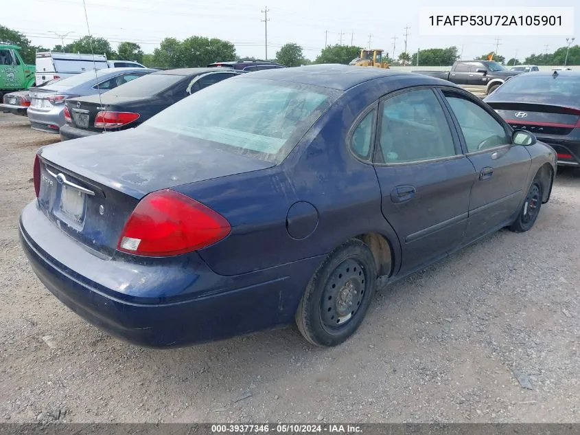 2002 Ford Taurus Se VIN: 1FAFP53U72A105901 Lot: 39377346