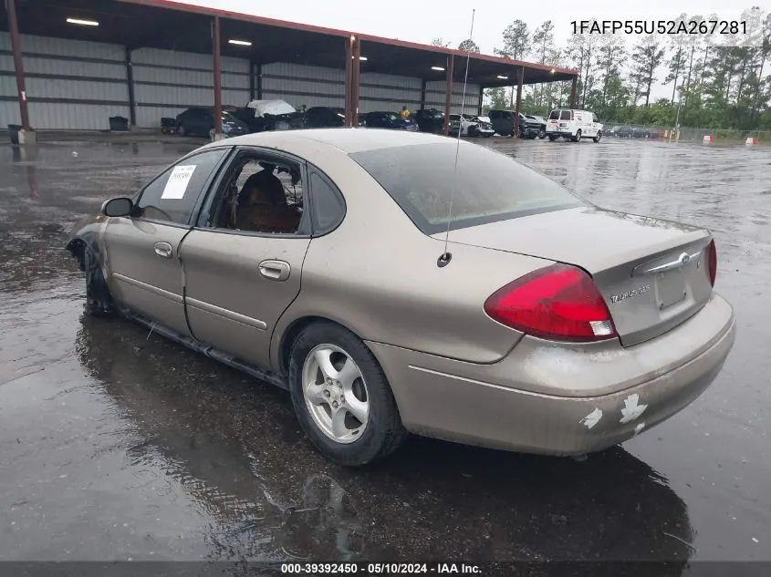 2002 Ford Taurus Ses VIN: 1FAFP55U52A267281 Lot: 39392450