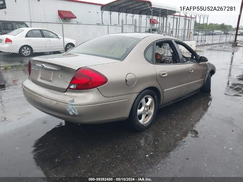 2002 Ford Taurus Ses VIN: 1FAFP55U52A267281 Lot: 39392450