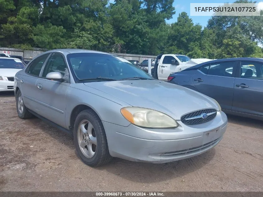 2002 Ford Taurus Se VIN: 1FAFP53U12A107725 Lot: 39968673