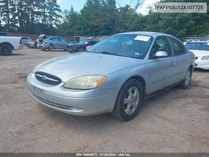 2002 Ford Taurus Se VIN: 1FAFP53U12A107725 Lot: 39968673