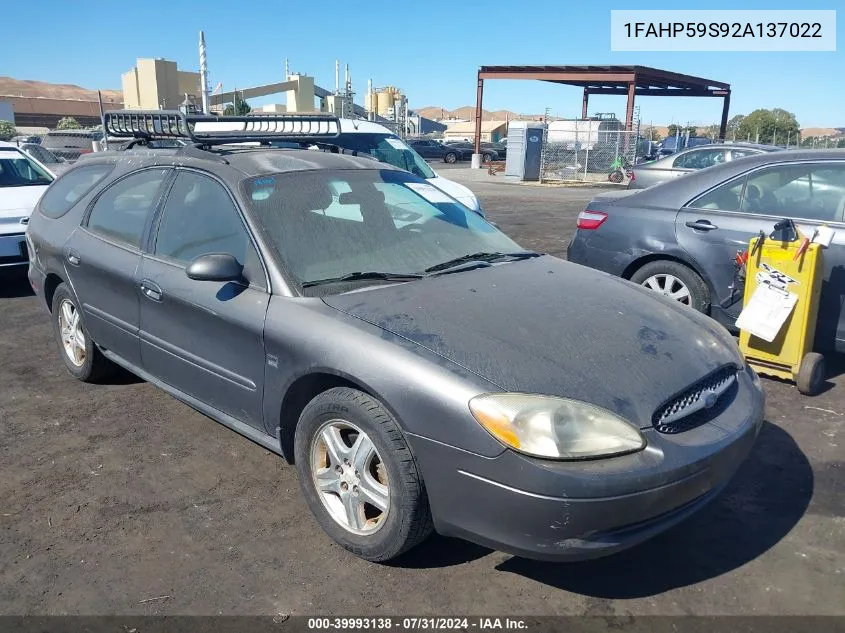 2002 Ford Taurus Sel VIN: 1FAHP59S92A137022 Lot: 39993138