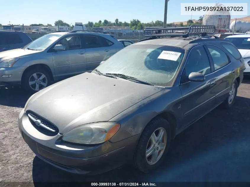 2002 Ford Taurus Sel VIN: 1FAHP59S92A137022 Lot: 39993138